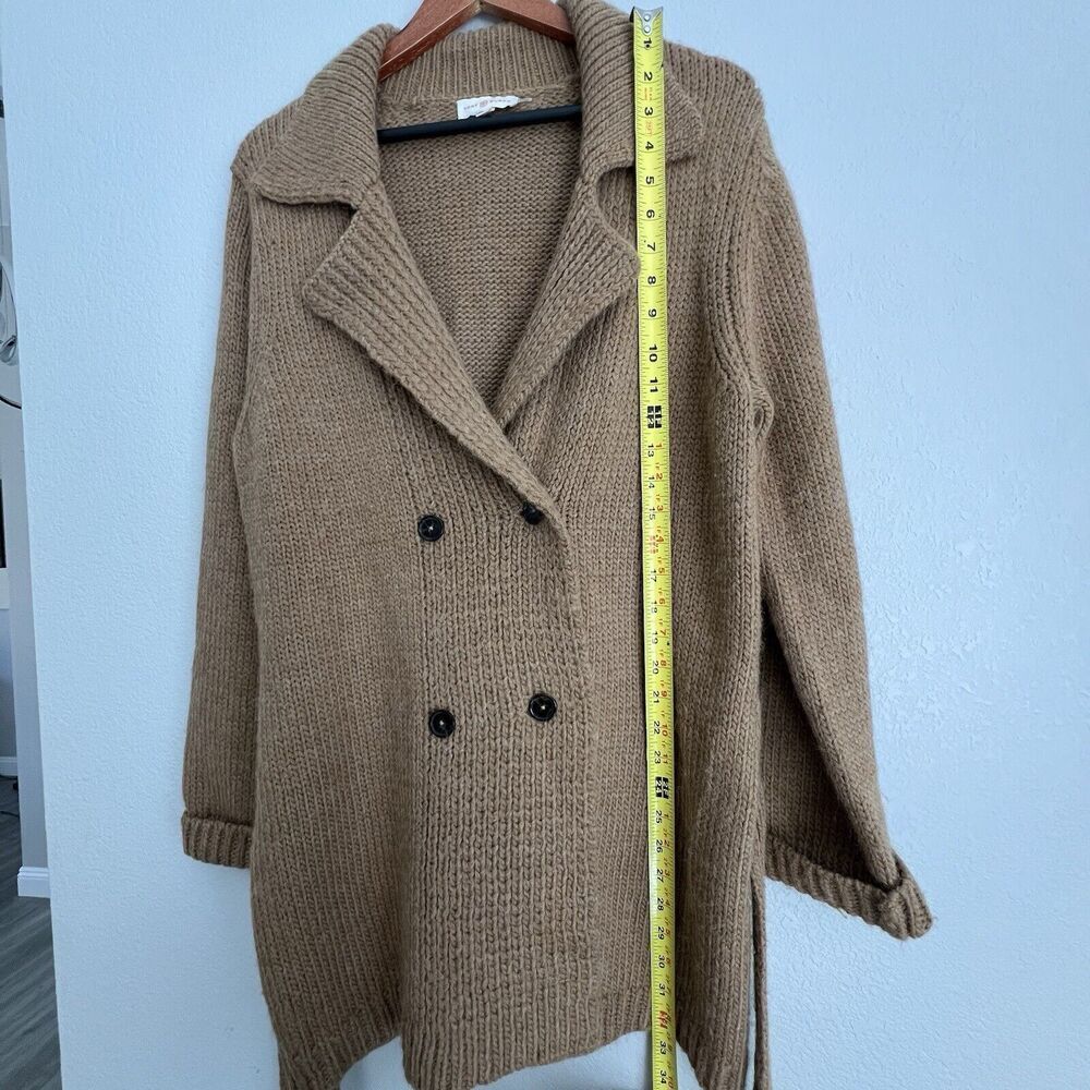 Tory Burch Long Sleeve Belted Coat Cardigan Wool Alpaca Size XL Brown - Picture 7 of 9